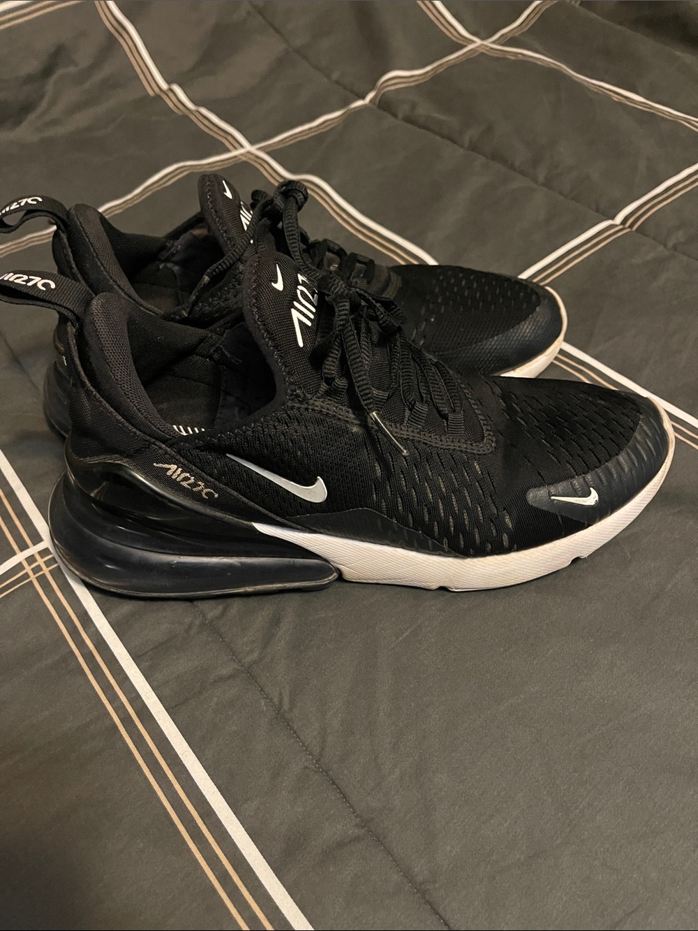 Nike Black and White Women’s Air Max 270 Inspired Athletic Sneakers